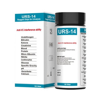 100 Strips URS-14 100strips Urinalysis Reagent Test Paper Parameters Test Strips