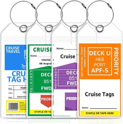 Premium Cruise Luggage Tags Holder for Carnival NCL Princess MSC Cruise Ships...