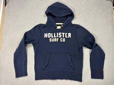 Y2K Hollister Hoodie Mens Large Blue Surf Co Pullover Embroidered Logo Beach