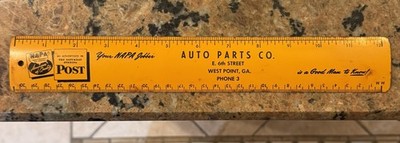 1940 s NAPA Auto Parts Advertising Ruler West Point GA Saturday Evening Post