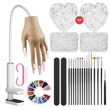 Practice Hand for Acrylic Nails - Nail Tips Won't Fall off Fake Hand - Flexib...