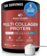Wholesome Wellness Multi Collagen Protein Powder Hydrolyzed (Type I II III V X)