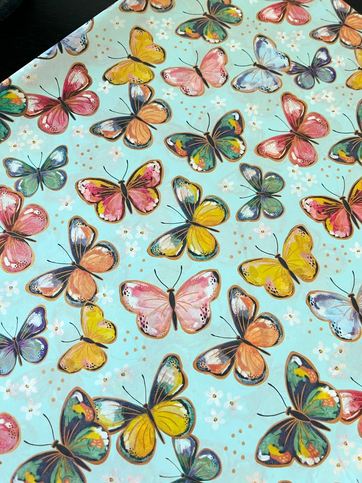 COLORFUL BUTTERFLIES Design Tissue Paper Sheets Choose Size & Package Amount - Image 2 of 4