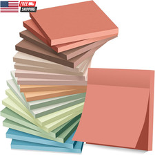  18 Pack Sticky Notes 3X3 in Post, Vintage Colors, Sticky Pads, Strong Adhesive