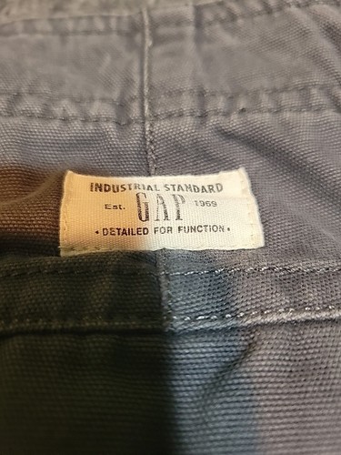 Vntg Y2K Gap Military Cargo Pants 36 Grey Faded Canvas Heavy Utility Wide Leg - Picture 18 of 18
