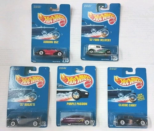 "Hot Wheels 1991 Series" #28 #87 #215 #44 #135 Vintage Diecast Collectable Cars