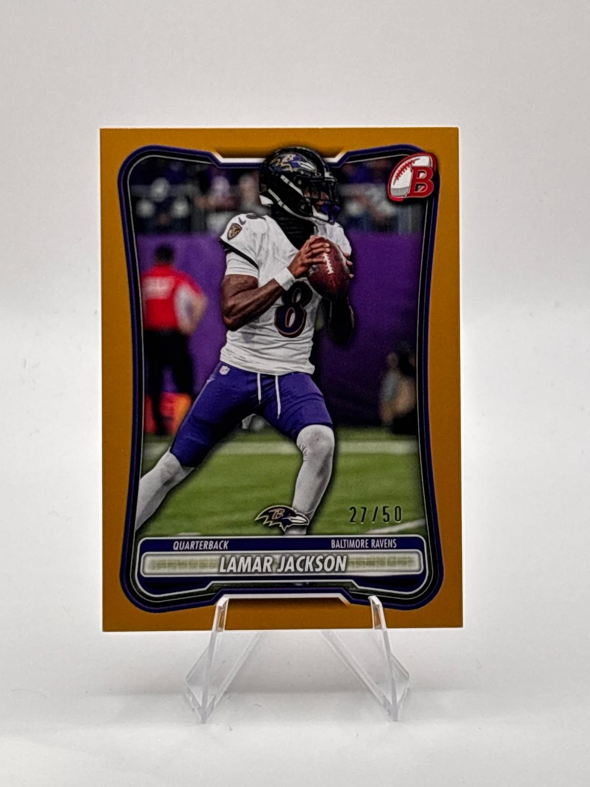 2026 Bowman Football #8 Lamar Jackson Gold #/50