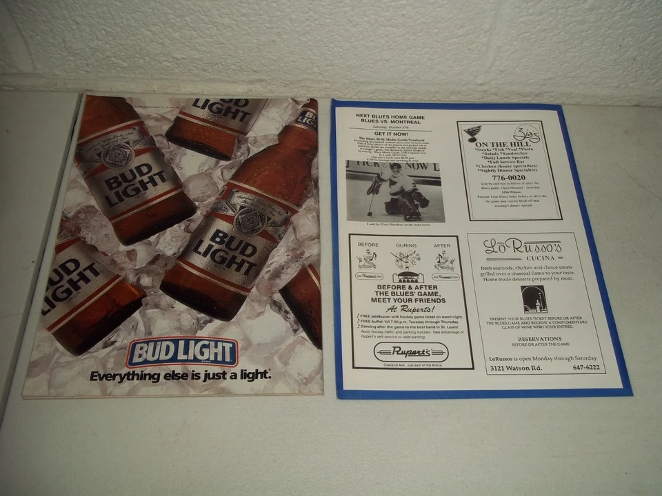 10/25/90 TORONTO MAPLE LEAFS VS ST LOUIS BLUES NHL HOCKEY PROGRAM - Image 2 of 2