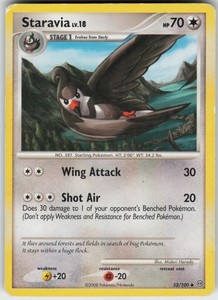 Pokemon TCG Staravia 52/100 Stormfront Uncommon card Normal
