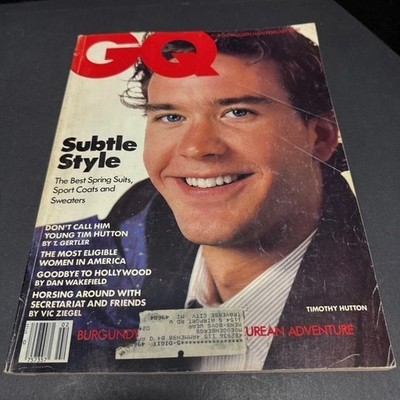 Vtg GQ Gentlemans Quarterly Magazine February 1985 Timothy Hutton, Jackie O
