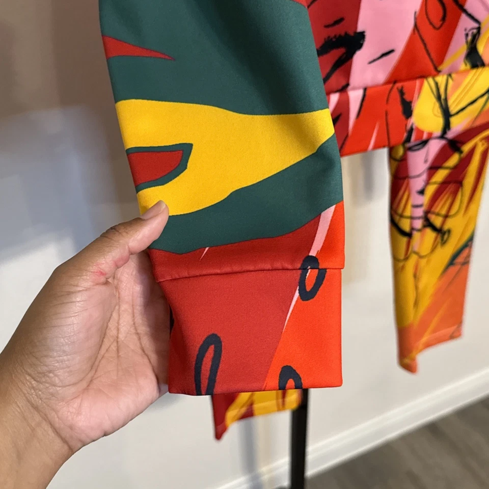 Conjunto de 2 piezas con capucha de atletismo estampado mixto Dressed in Joy - talla grande Foto 3 de 4