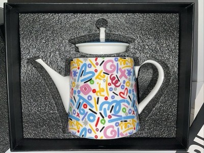 ROMERO BRITTO FINE BONE CHINA BRUSH STROKES SERIES 28.7oz. COFFEE POT TEAPOT NIB