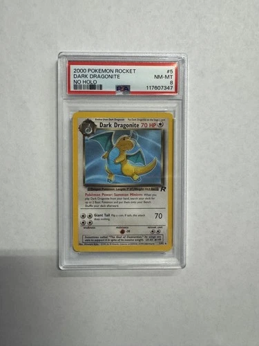 Pokemon PSA 8 NM-MINT Dark Dragonite NO Holo Error Super Rare - 5/82