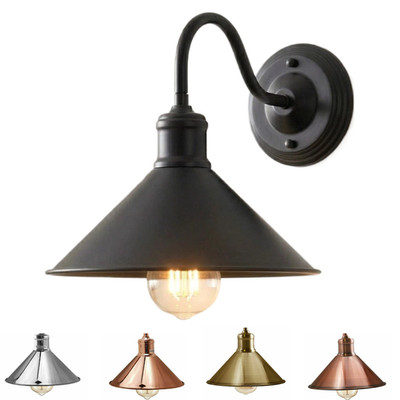 Vintage Industrial Wandleuchter E27 Metall Kegel Lampe Retro Loft rustikal Beleuchtung