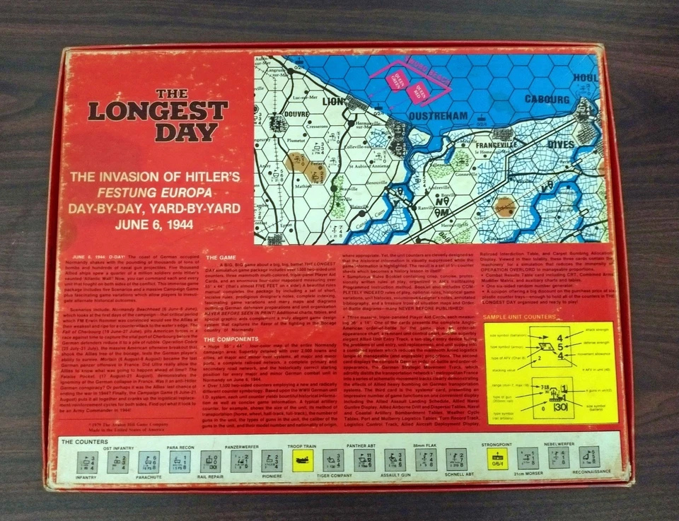 The Longest Day wargame 1979 Avalon Hill EMPTY BOX ONLY - Image 2 of 4