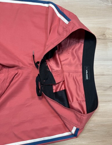 VOLCOM Swim Trunks Lawton Board Shorts 7.5” Coral/ Mineral Red Surf Men's sz 34 - Picture 7 of 13