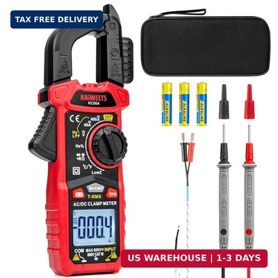 KAIWEETS Digital Clamp Meter Multimeter with D-Shaped Jaw for AC/DC Current & Vo