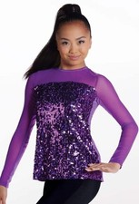Dance Costume Medium Child Purple Weissman 16344 Jazz Tap Clogging Baton Sequin