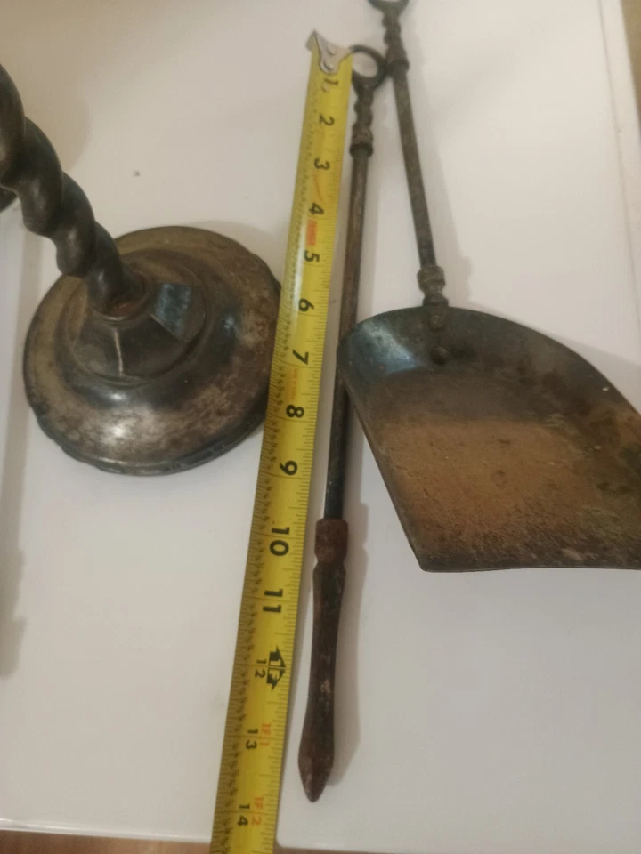 Antique Brass Fireplace Tool 5Pc Set - Image 3 of 4