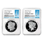 2023-S Proof $1 Morgan and Peace Silver Dollar 2pc Set NGC PF70UC FDI First