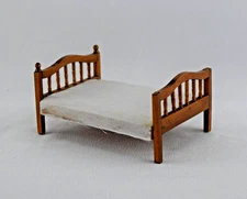 Classics by Handley House 1:12 Wooden Spindle Bed w/ Mattress NIB Dollhouse