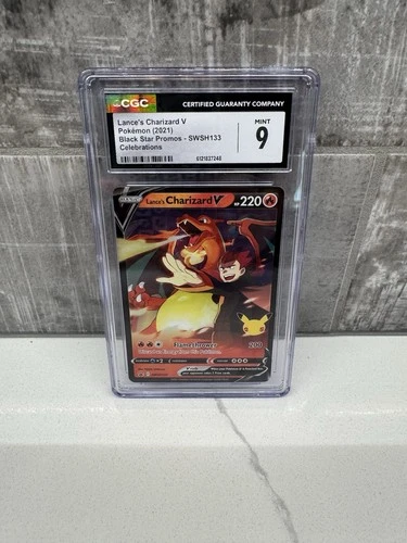 Pokemon TCG Lance's Charizard V Black Star Promo SWSH133 Celebrations CGC 9