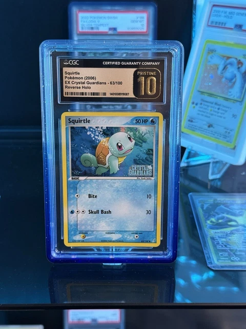 LOW POP 3 Squirtle 63/100 EX Crystal Guardians Reverse Holo CGC PRISTINE 10