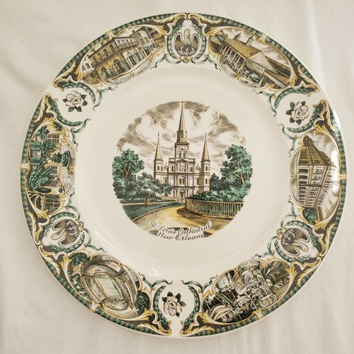 New Orleans, LA Vintage Commem. Plate - Featuring Various Landmarks - Exc. Cond.