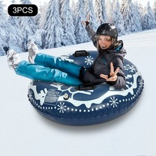 3pcs Kit Snow Sleds for Kids and Adult PVC Ski Circle Inflatable Sled 101.6cm
