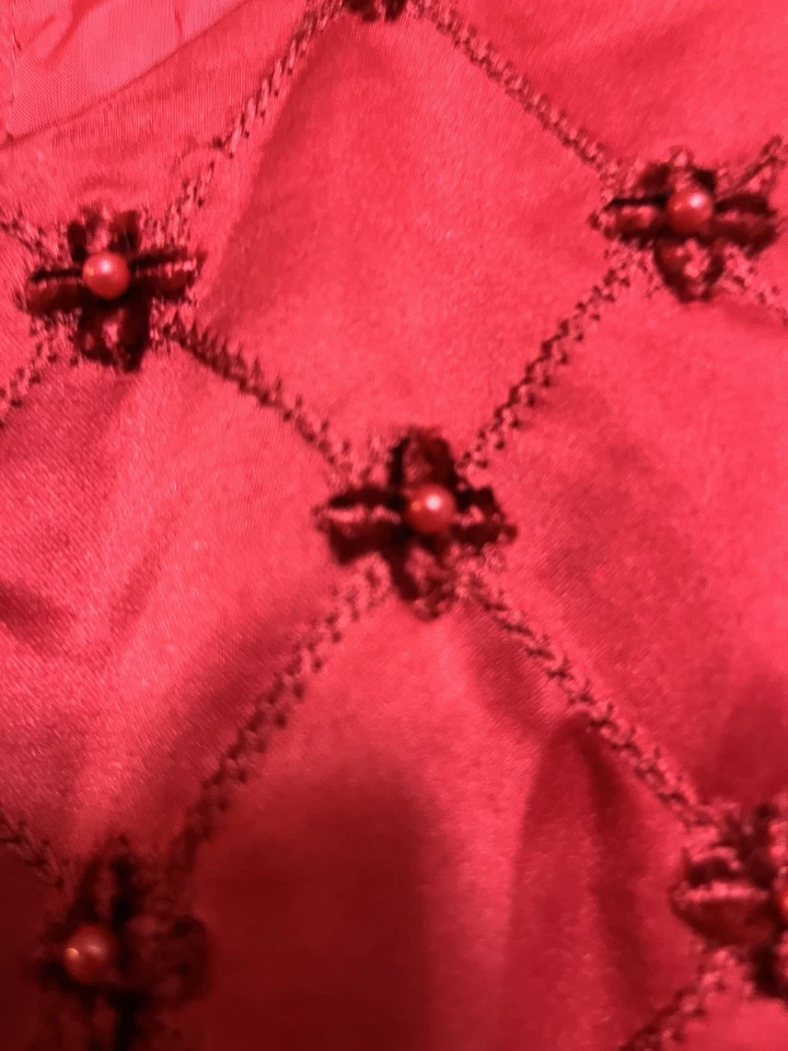 Cinderella Girls Size 6 Dress. Red Satin White Tulle. Formal Pageant Wedding - Image 4 of 4