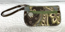 Spartina 449 Daufuskie Island Natural Linen Fabric Wristlet Clutch Bag