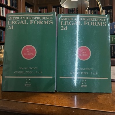 American Jurisprudence Legal Forms 2D Set Of 2 General Index 2024-2025 Editions