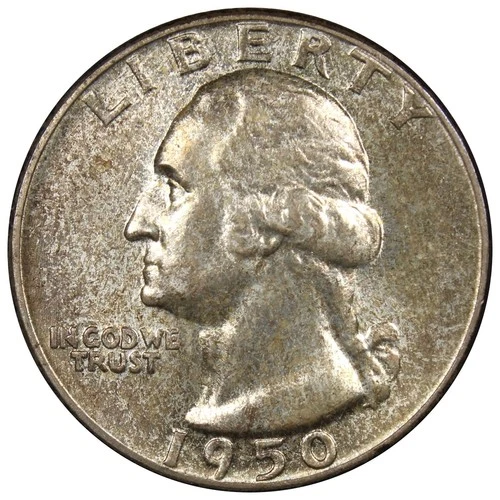 1950 Washington Quarter UNC/BU Uncirculated Coin TONED A2632