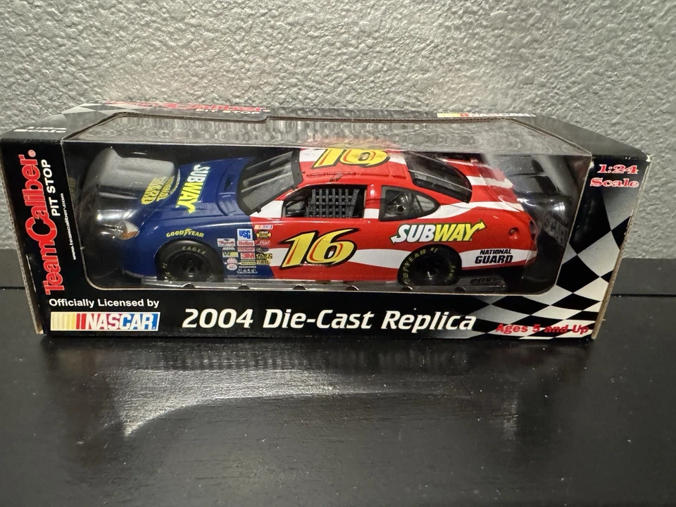 Coche diecast Greg Biffle #16 Team Caliber 2004 NASCAR metro/guardia nacional 1:24 Foto 2 de 4