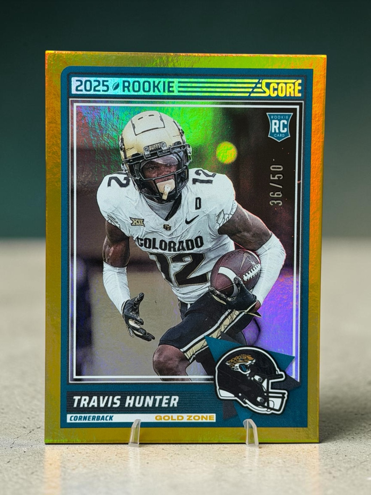 2025 Score - Rookies Travis Hunter #20 Gold Zone /50 (RC)