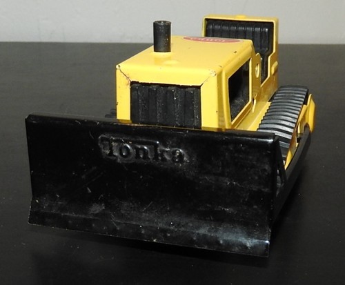 Vintage 1970's 4" TONKA Pressed Steel Bulldozer Yellow & Black Complete CLEAN! - 第 6/6 張圖片