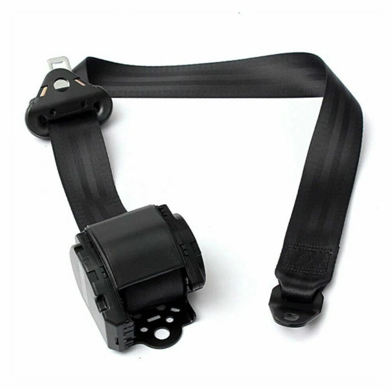 Cinturones de seguridad de coche de 3 puntos para regazo y cinturón con hebilla cable correa de seguridad Foto 3 de 4