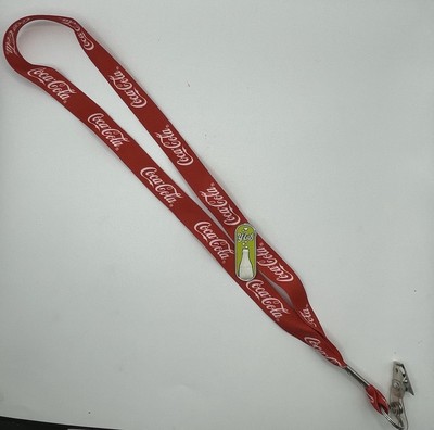 Red Coca Cola Lanyard Necklace with 2007 Pin Trading Lime green Pin