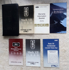 Oem 1989 Lincoln Mark Vii Used Owners Manuals Warranty Book With Cover Case
