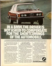 BMW 320i Vintage Print Ad - "You Drive a BMW, It Does Not Drive You"