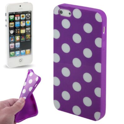 TPU Handyhülle Case Schale Cover Etui Hülle Punkt für Handy Apple iPhone 5s lila