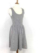 Banana Republic 0 Navy White Stripe tank Dress Nautical fit & flare Pockets