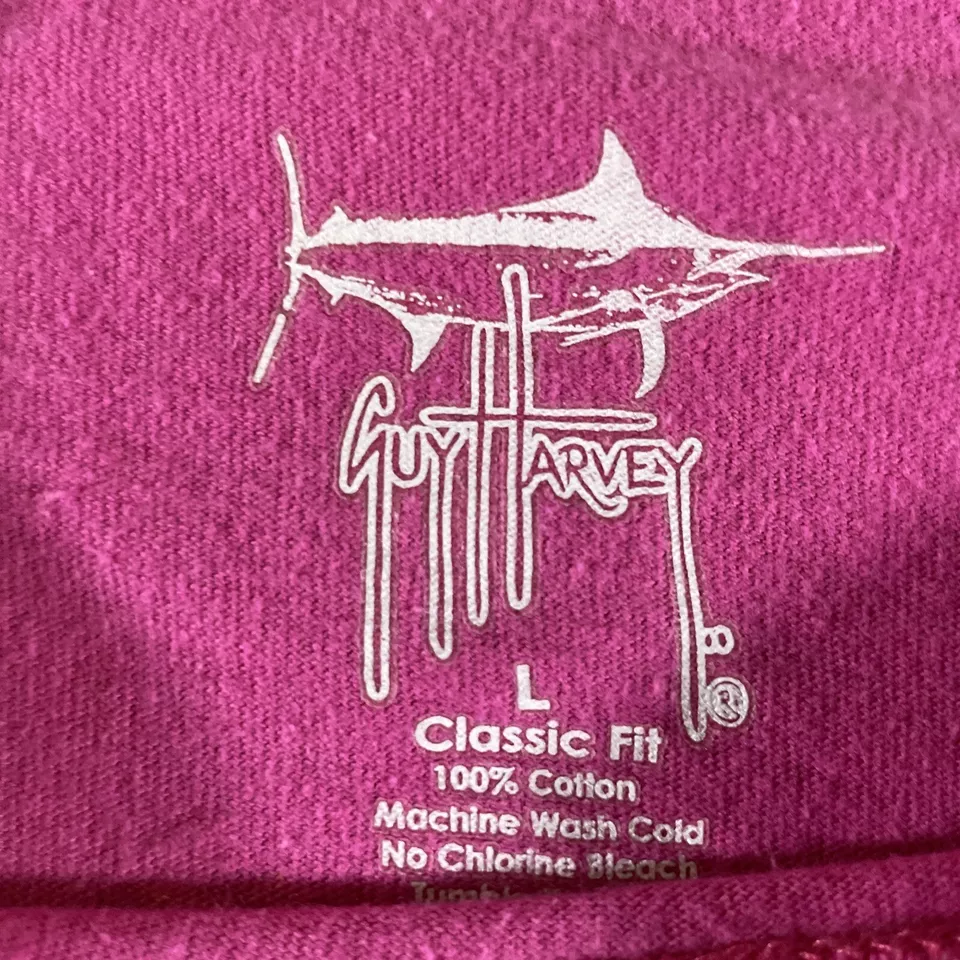 Guy Harvey Women' s Long Sleeve Pink T-shirt L Mosaic Sailfish, Beach Coastal - Image 3 of 4