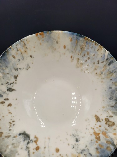 Set Of 4 Intesa Home Blue Gray Marble Splatter Soup Cereal Bowls Turkey 6.25" - Picture 3 of 5
