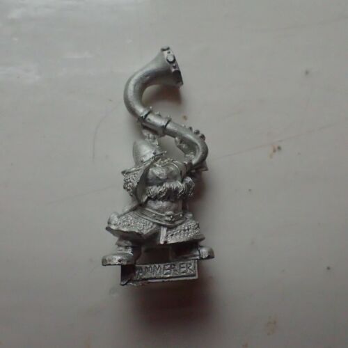Citadel Warhammer classic 90s Dwarf Hammerer Command Group Hornblower A - Picture 1 of 1