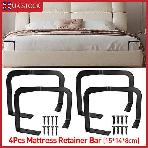 4Pcs Mattress Retainer Holder Bracket Guard Mattress Retainer Bar Slip Non Slip - Picture 3 of 10