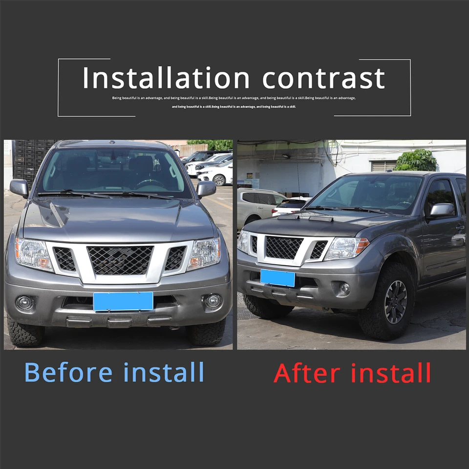 Front End Mask Bra Hood Mini Mask Protector for Nissan Navara D23 NP300 15-21 - Image 2 of 4