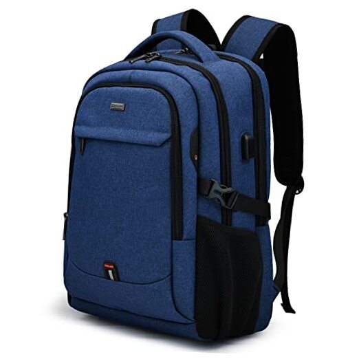 17-Inch Water-Resistant Travel Laptop Backpack for College Blue