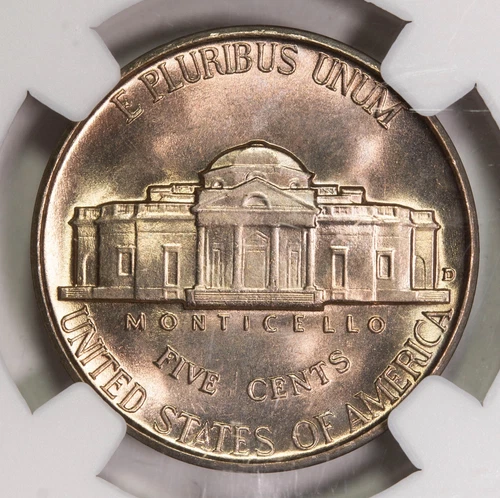 1940 D NGC MS67 5FS Jefferson Nickel Toned item#P17432