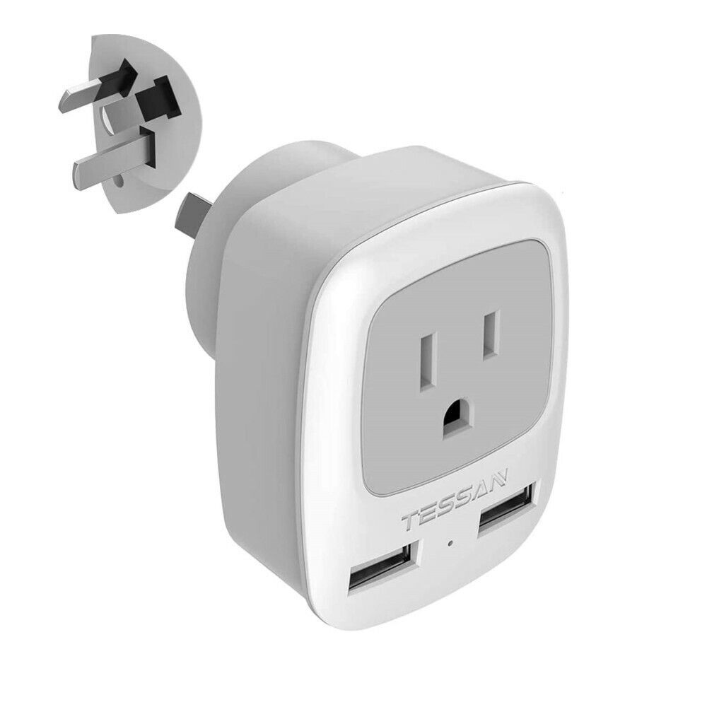 Power Plug Wall Popular New Free Shipping product Outlet with 2 USB Fij Travel to Austrilia US for